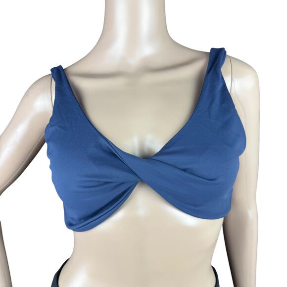 New ABOCIW Women's Teal Twist Front Strappy Padded Classic Sports Bra Size M - Picture 2 of 6